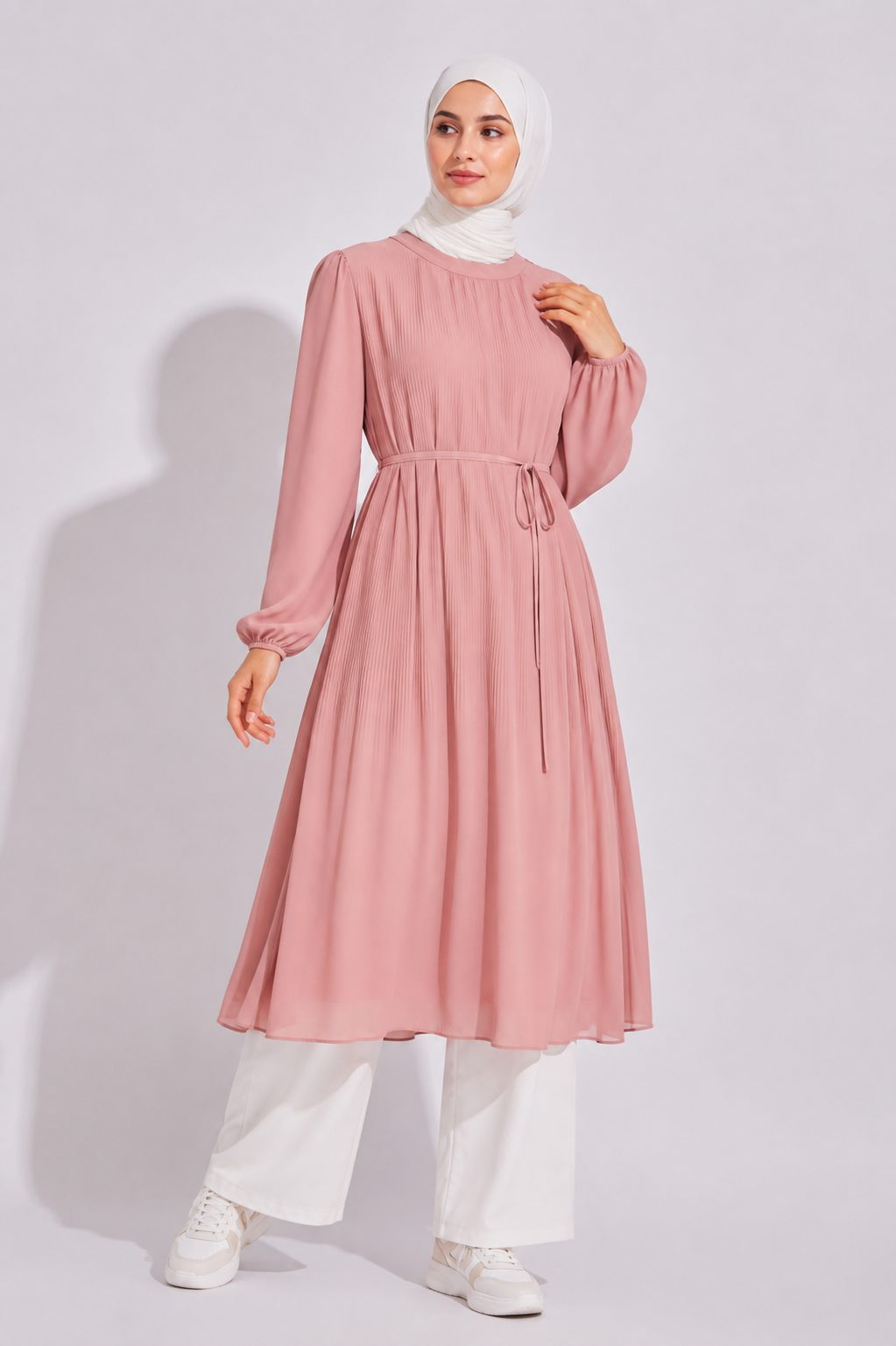 Pleated Long Shirt