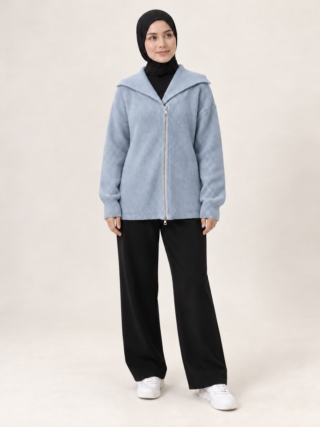 Short Zipper Wool Jacket