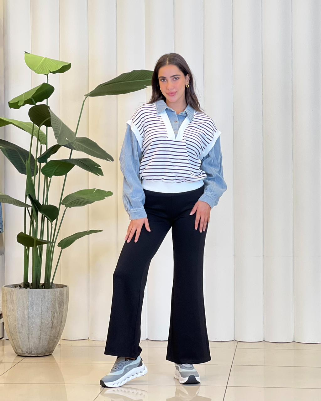 Denim Cotton Top
