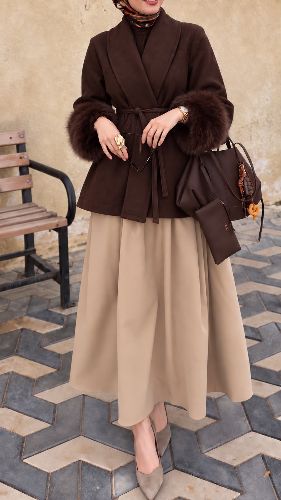 Fur Cuff Warp Jacket