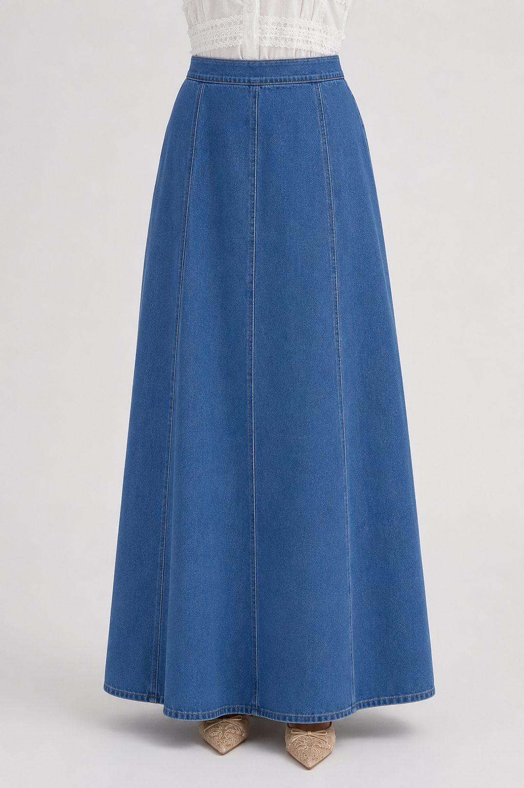 Straight Denim Skirt